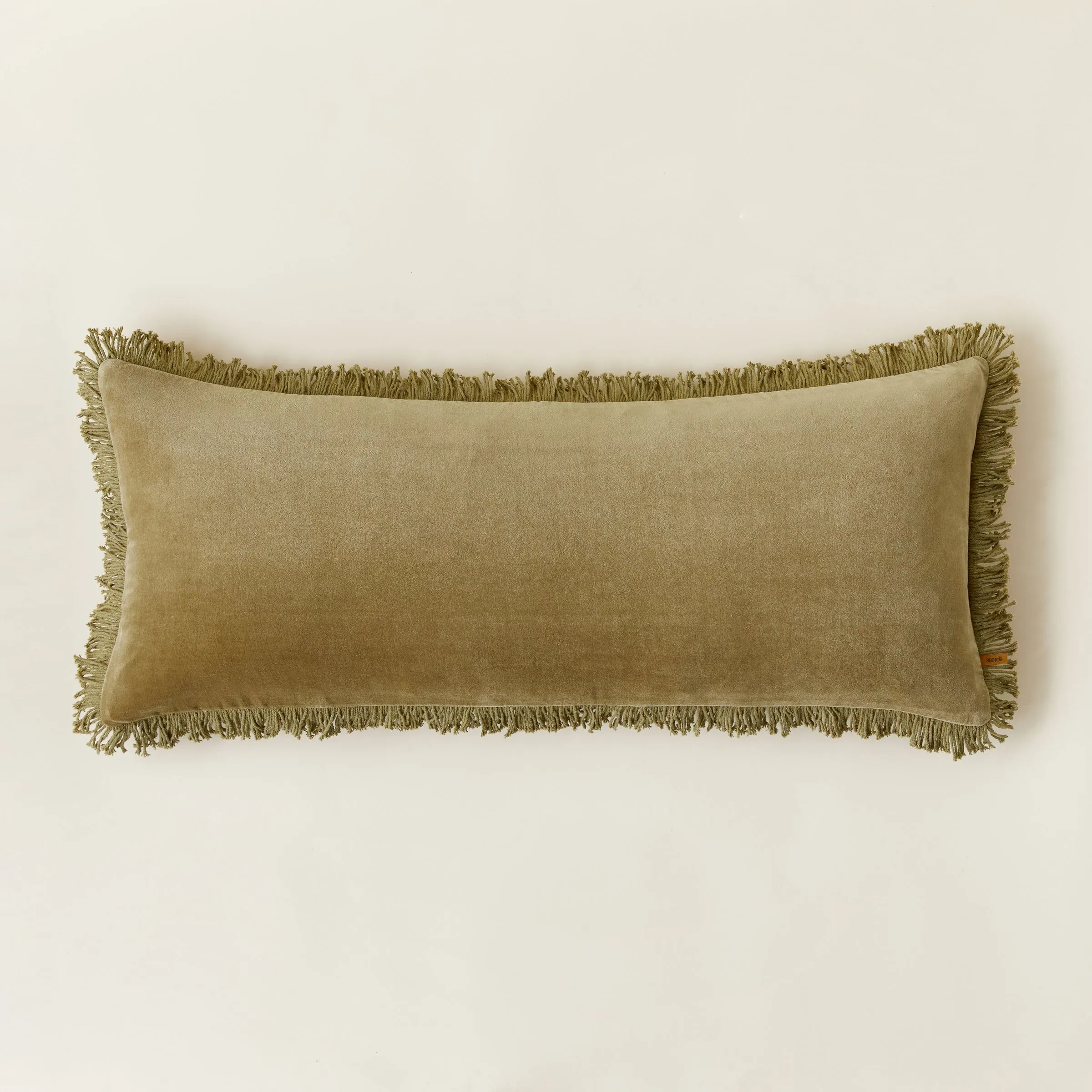 Olive Velvet Bolster Cover