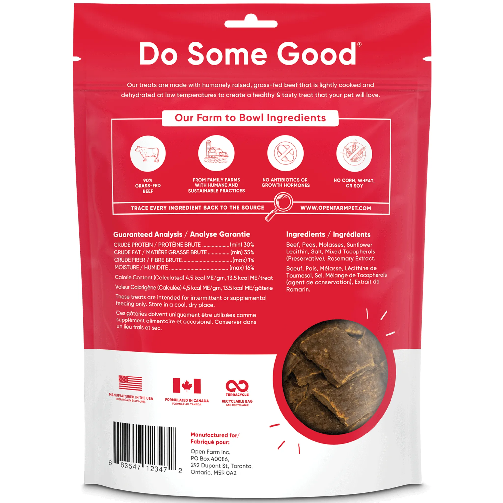 Open Farm Dehydrated Beef Dog Treats - 4.5oz