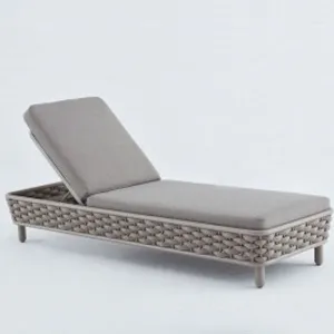 Outdoor Braided & Rope Sunlounger - Nature