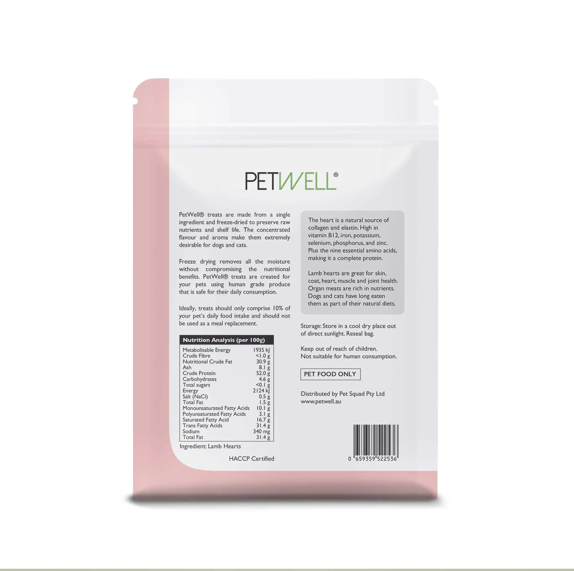 PetWell Freeze Dried Lamb Hearts