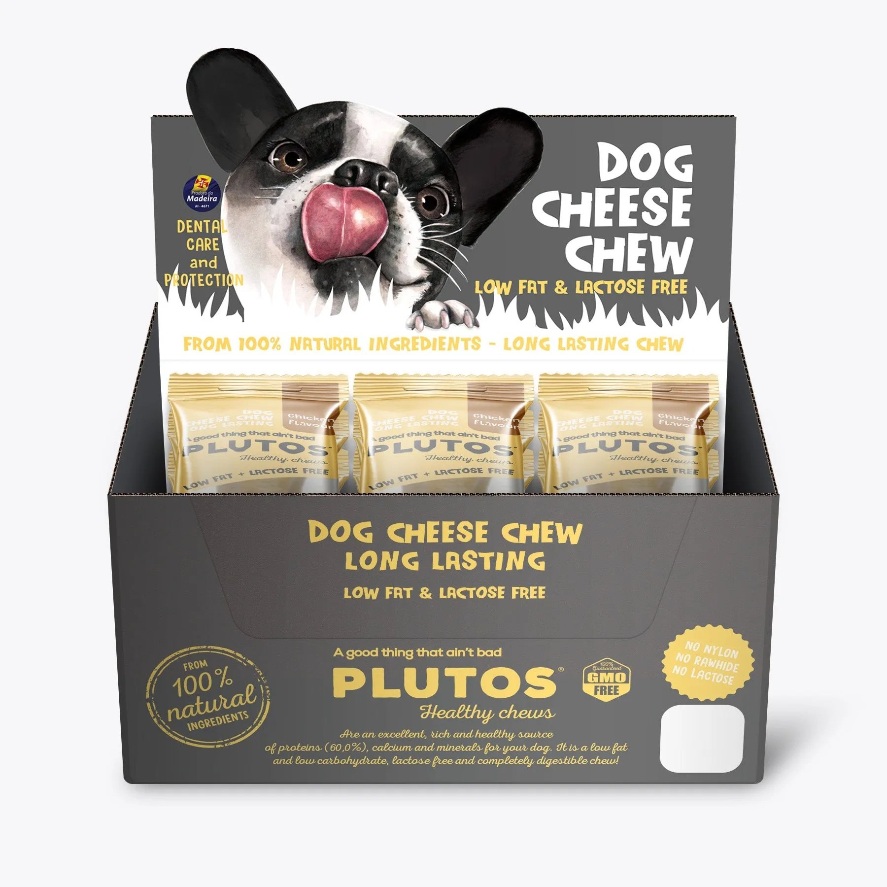 Plutos Cheese and Chicken Chew Dog Treat Medium 20 Pack