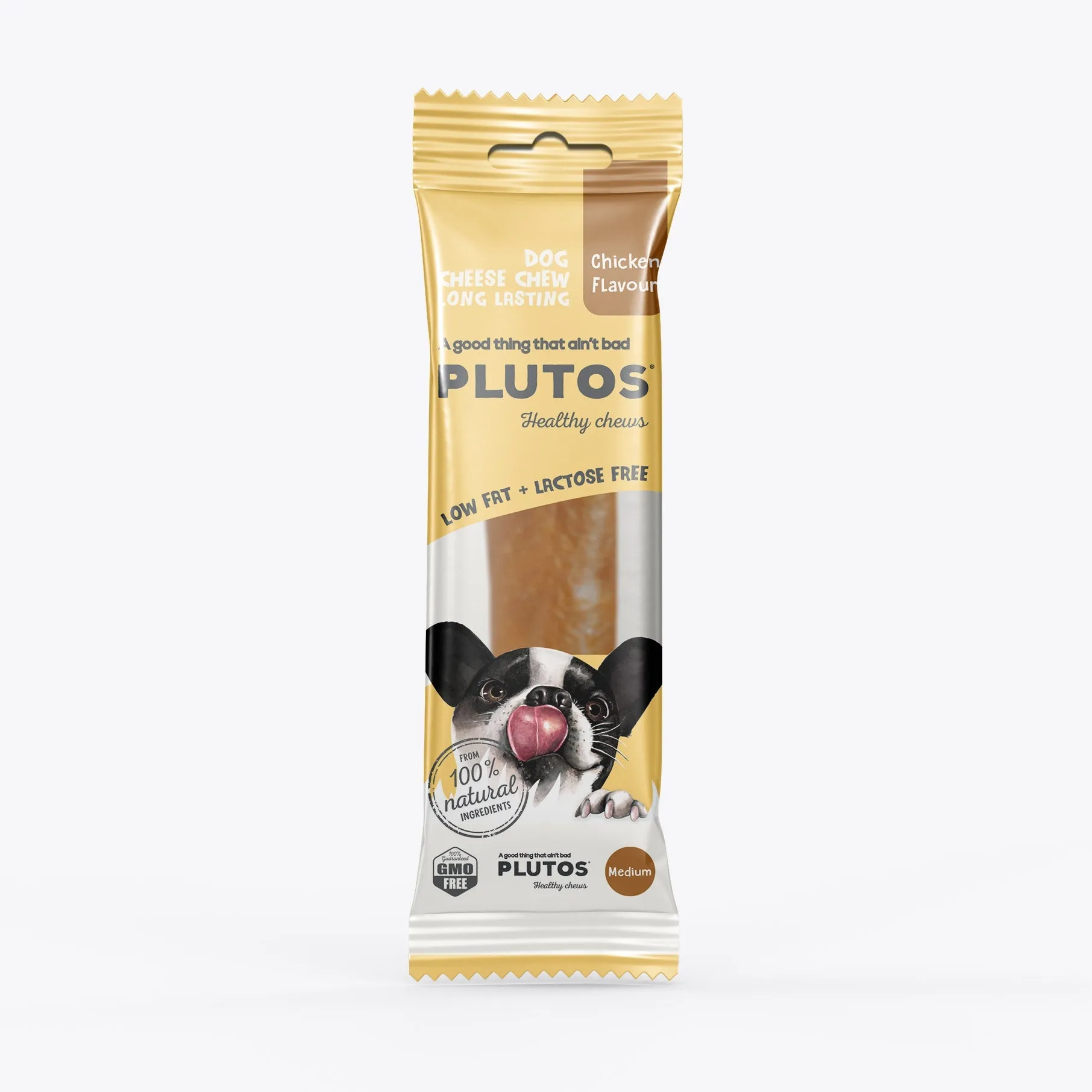 Plutos Cheese and Chicken Chew Dog Treat Medium 20 Pack