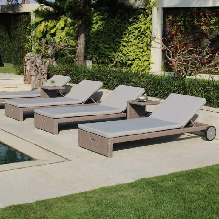 Skyline Design Miami Breeze Rattan Garden Sun Lounger With Adjustable Back