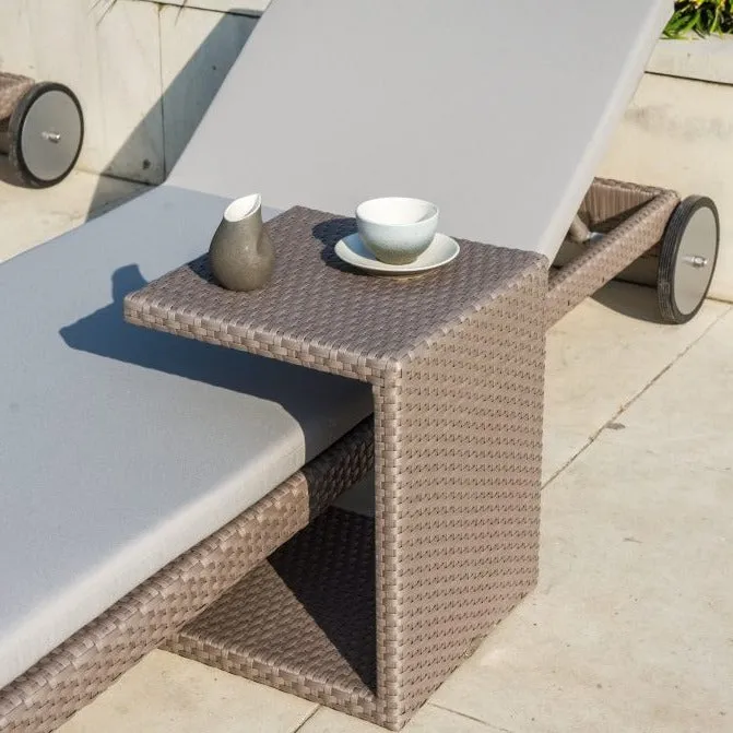 Skyline Design Miami Rattan Sunlounger Side Table