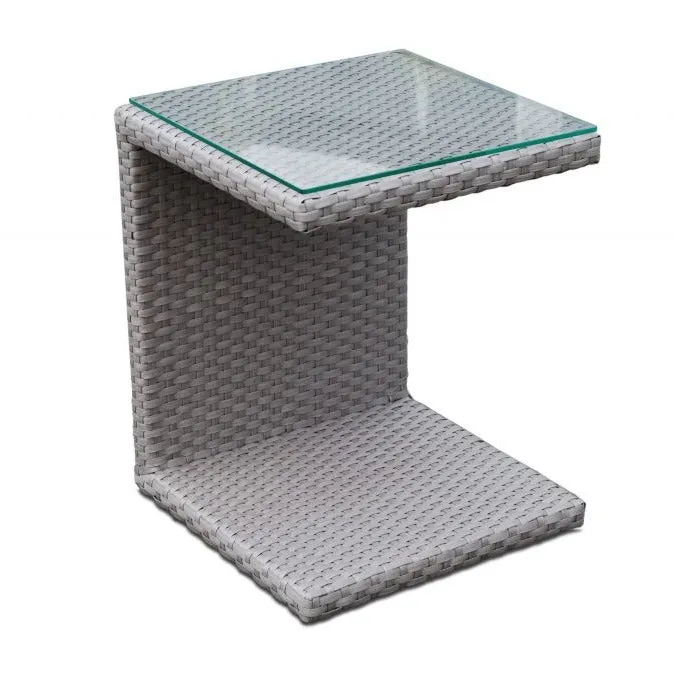 Skyline Design Miami Rattan Sunlounger Side Table