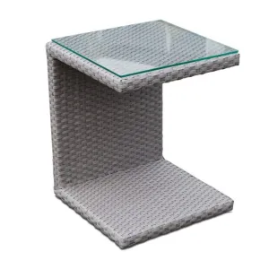 Skyline Design Miami Rattan Sunlounger Side Table