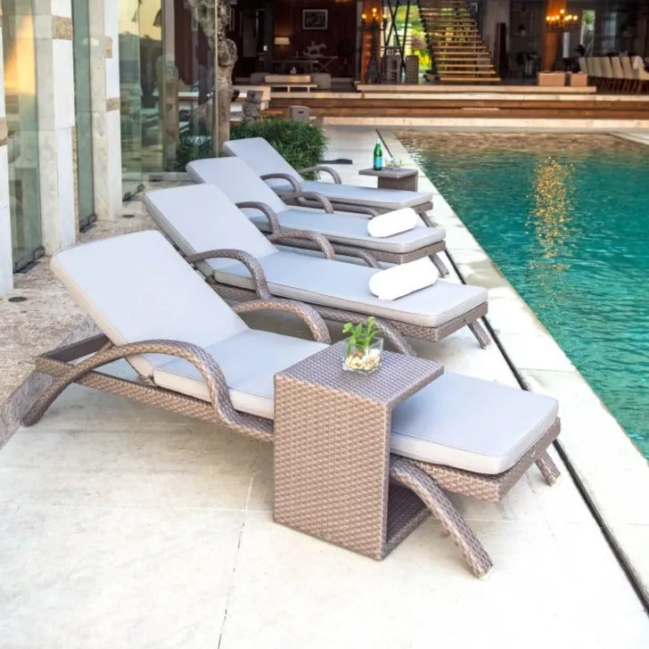 Skyline Design Miami Rattan Sunlounger Side Table
