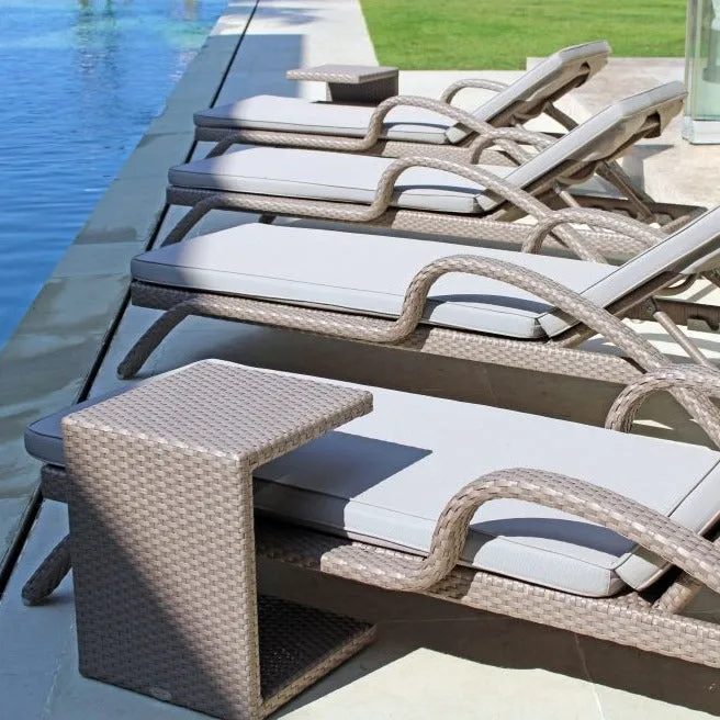 Skyline Design Miami Rattan Sunlounger Side Table