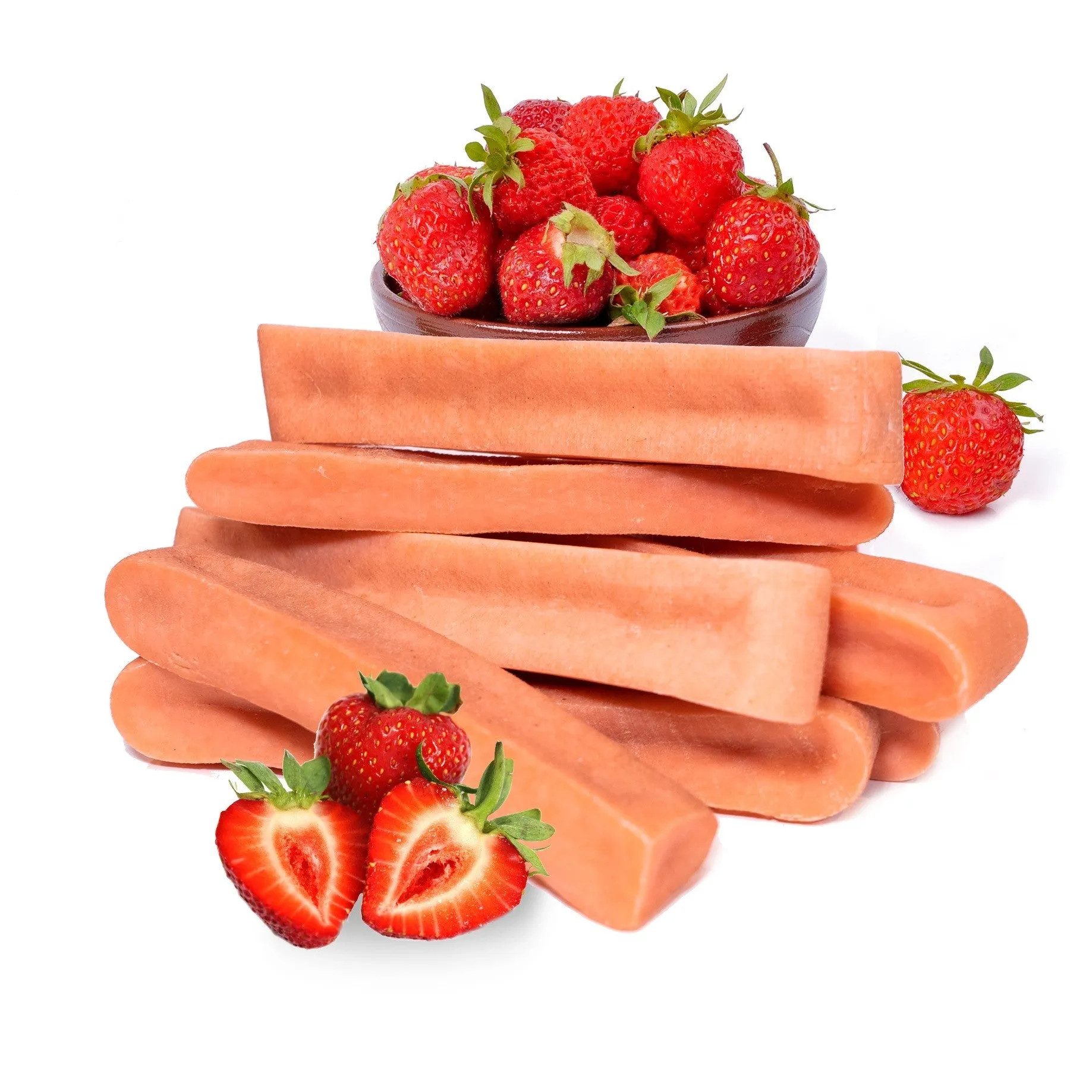 Strawberry Yak Chews for Large Dogs (1 - 3 Chews)