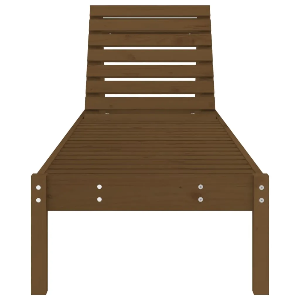 Sun Loungers 2 pcs Honey Brown 199.5x60x74 cm Solid Wood Pine