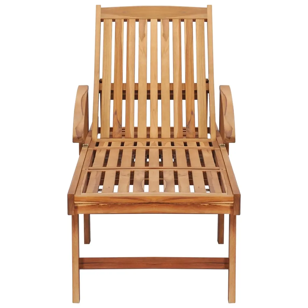 Sun Loungers 2 pcs with Table Solid Teak Wood