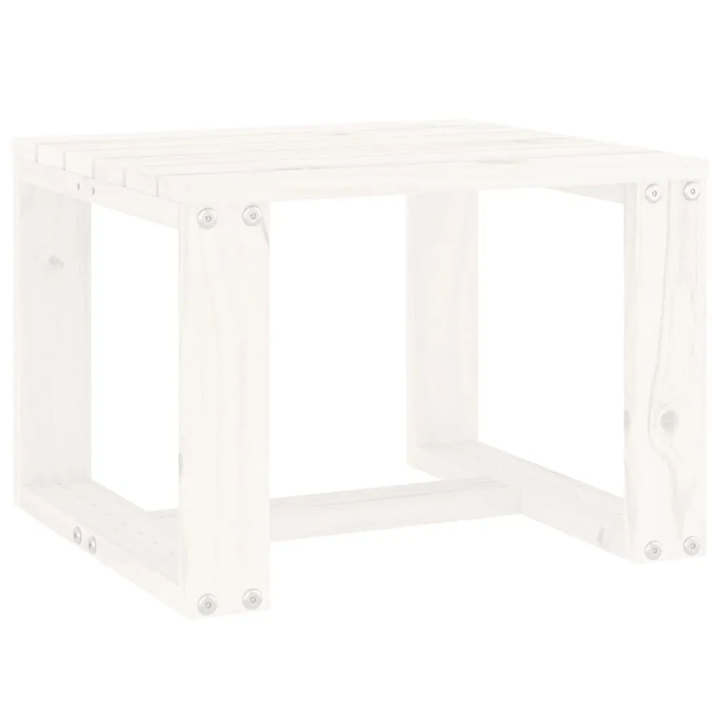 Sun Loungers 2 pcs with Table White Solid Wood Pine