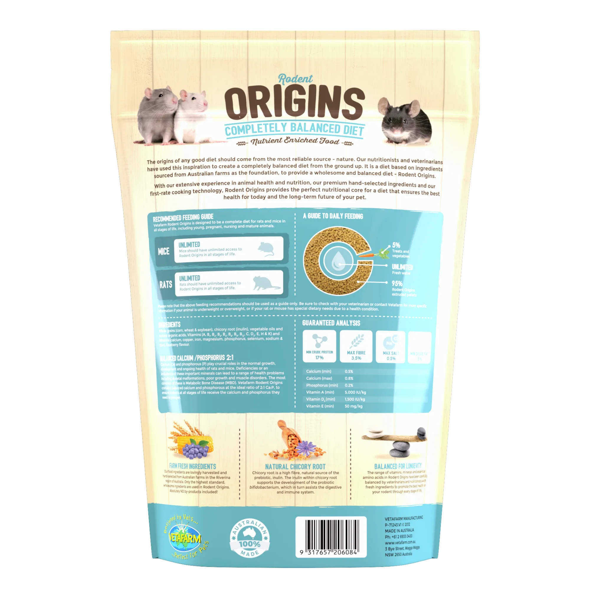 Vetafarm Origins Rodent Food