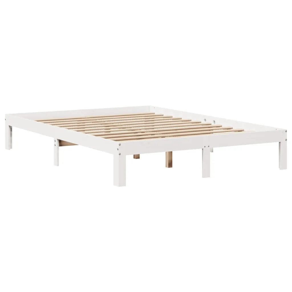 vidaXL Bed Frame with Headboard without Mattress White 135x190 cm Double