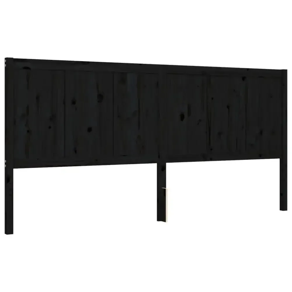 vidaXL Bed Frame without Mattress Black 200x200 cm Solid Wood Pine