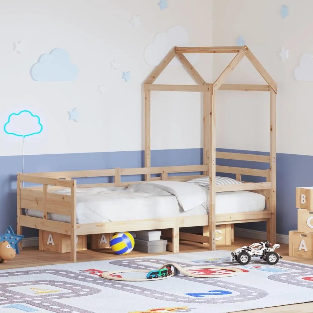 vidaXL Day Bed with Roof without Mattress 80x200 cm Solid Wood