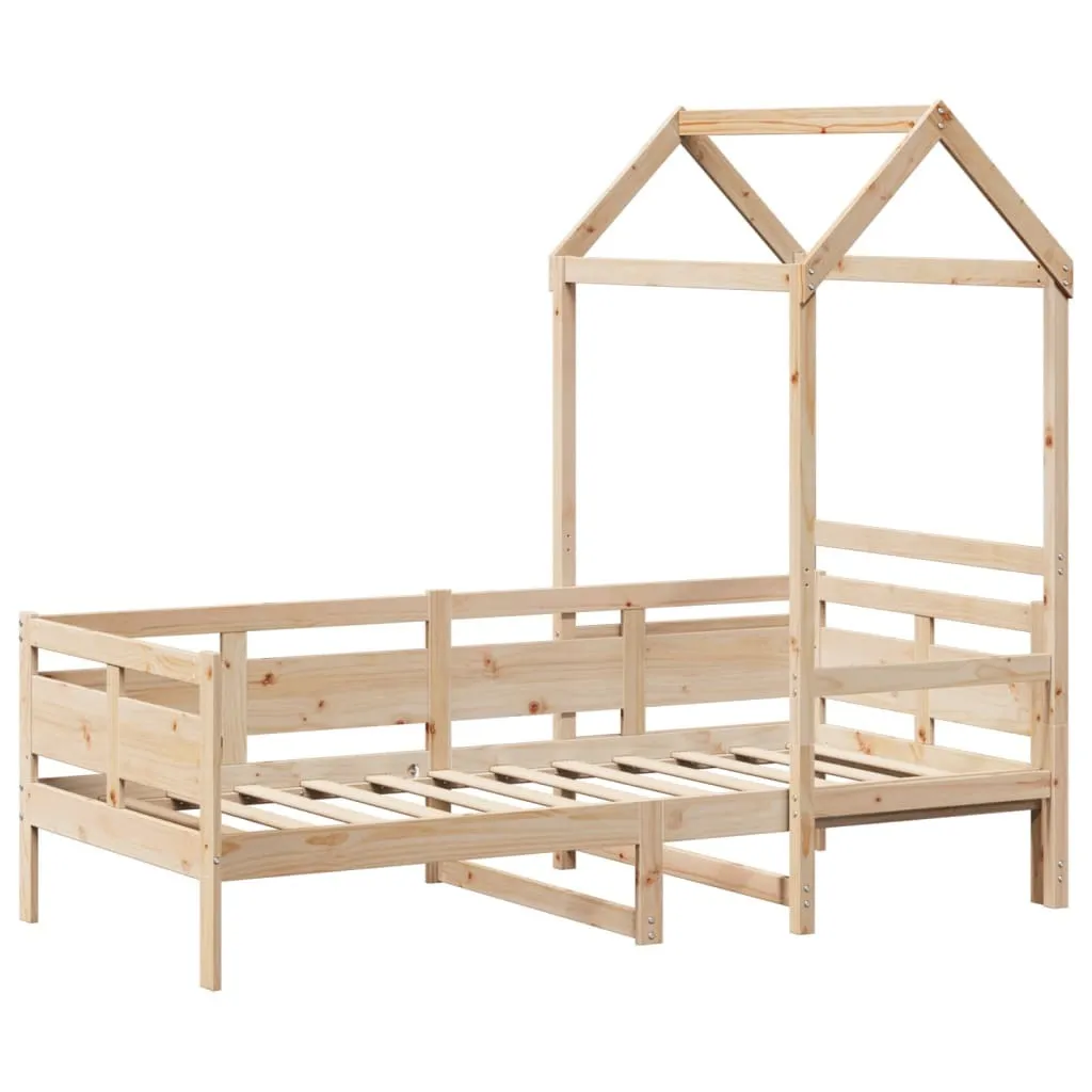 vidaXL Day Bed with Roof without Mattress 80x200 cm Solid Wood