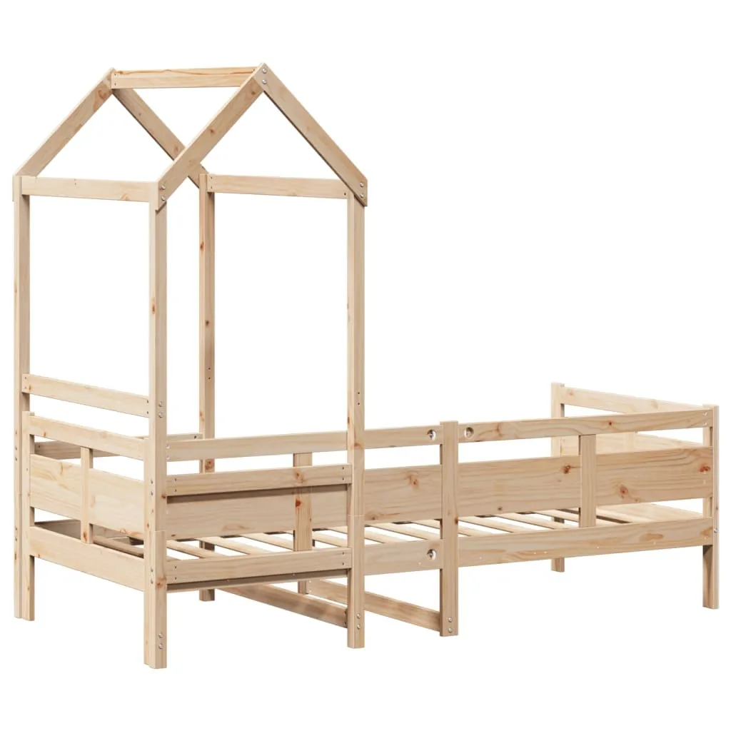 vidaXL Day Bed with Roof without Mattress 80x200 cm Solid Wood
