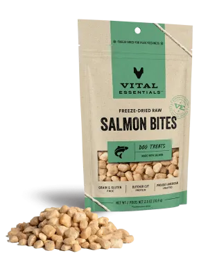 Vital Essentials Freeze-Dried Salmon Bites Dog Treats 2.5oz