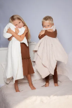 White Solid Double Layered Toddler Blanket