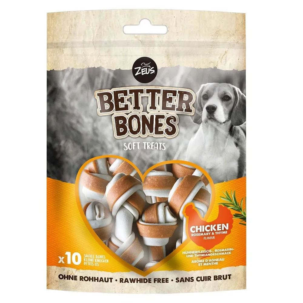 Zeus | Better Bones | Rawhide Free Dog Chews | Chicken - Small - 10 Pack