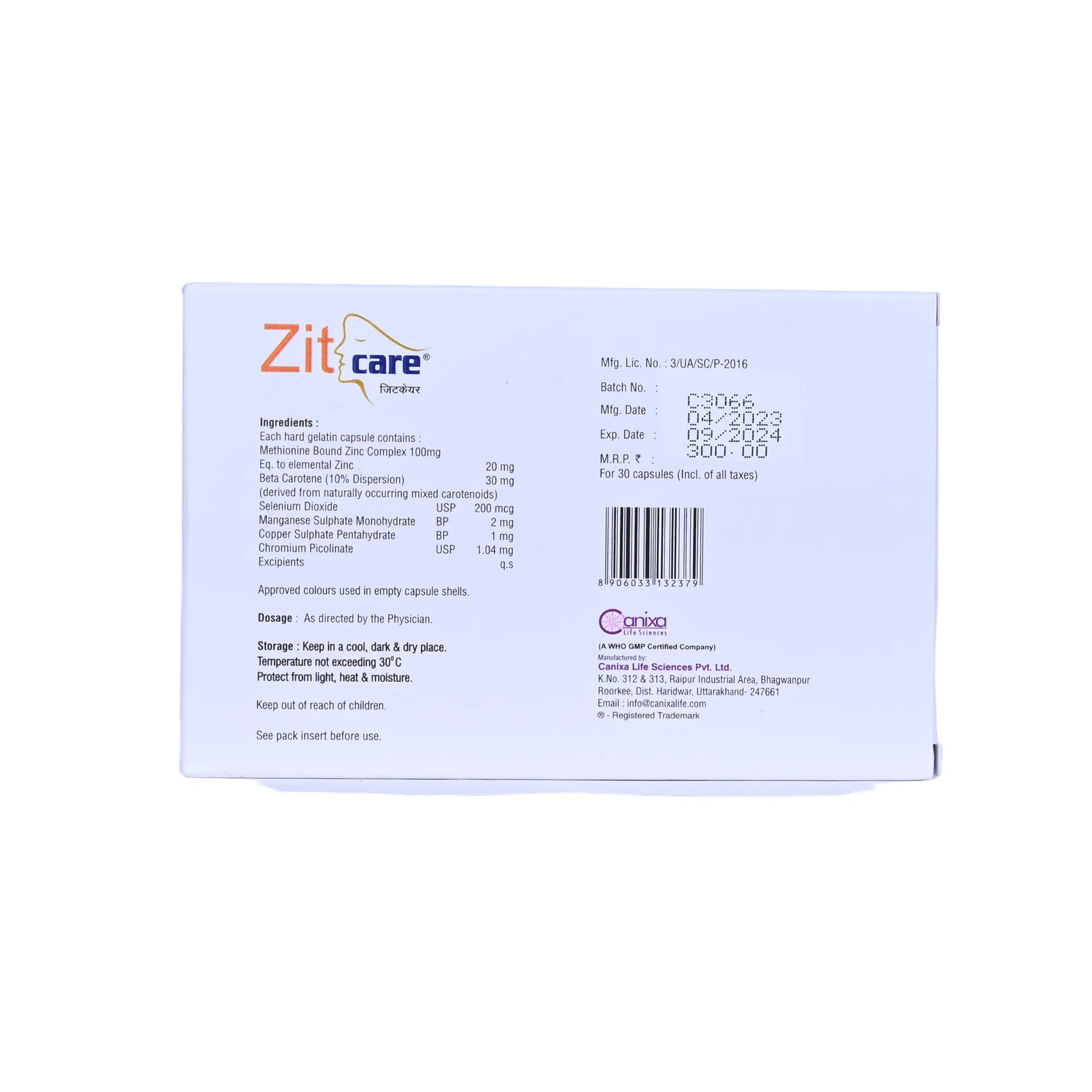 Zit care tablets